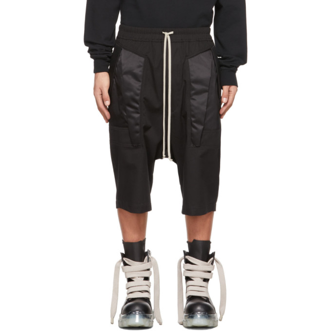 Rick Owens Fogcatcher Organic Cotton Shorts In Nero | ModeSens