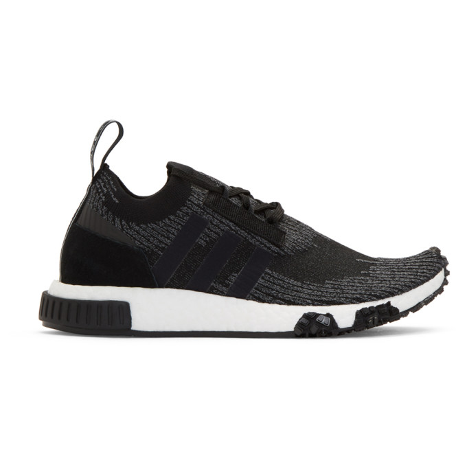 adidas Originals Black and Grey NMD Racer PK Sneakers adidas Originals Black and Grey NMD Racer PK Sneakers