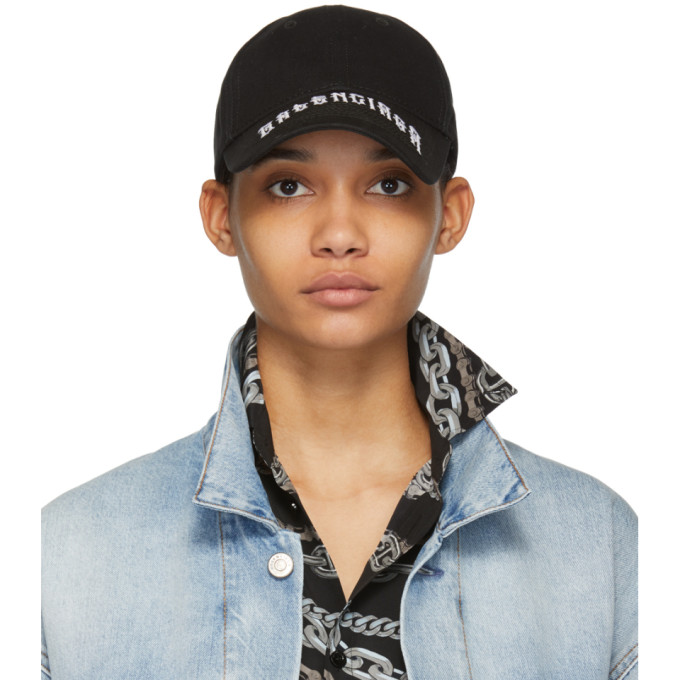 Balenciaga Tattoo Logo Baseball Hat In 1077 Black | ModeSens