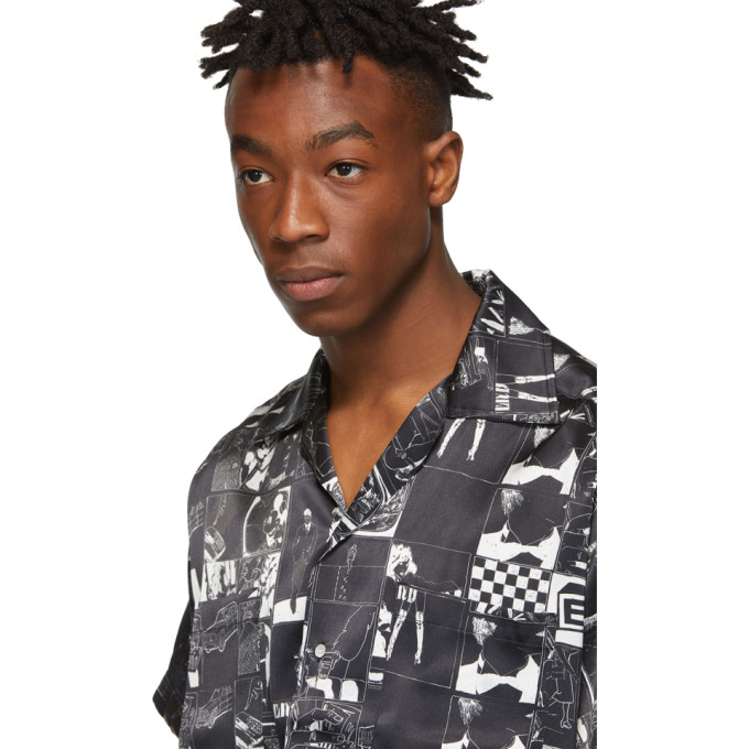 トップス Enfants Riches Deprimes ANIME SILK SHIRT Enfants Riches Deprimes Black Dessin Anime Shirt