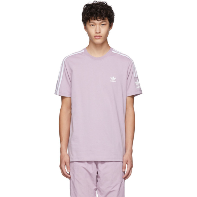 adidas originals tech 3 stripe t shirt lilac adidas originals tech 3 stripe t shirt lilac