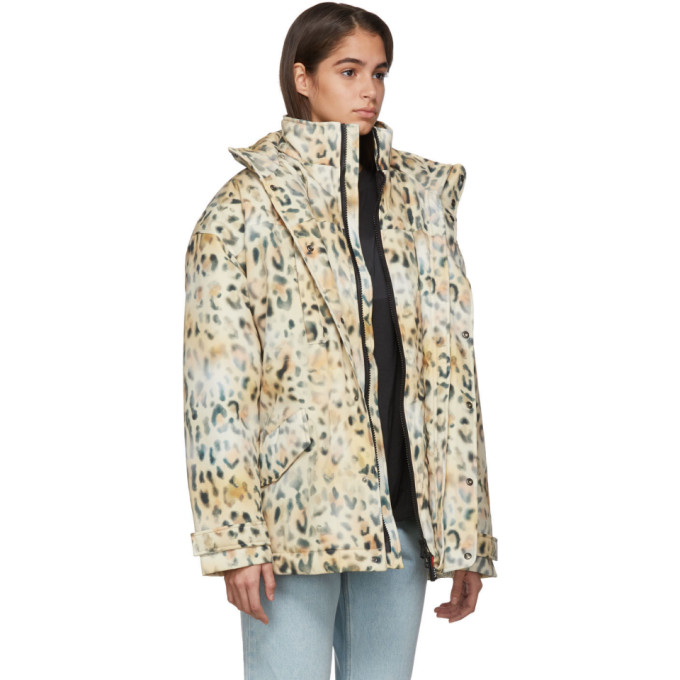 napa by martine rose tan a-jag leopard jacket in jag fantasy