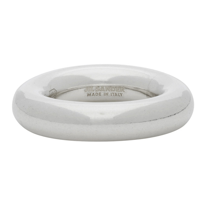Jil Sander Silver Thick Ring In 041 Silver | ModeSens