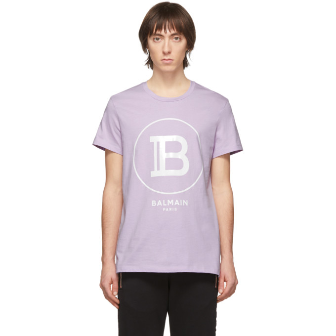 balmain purple logo t
