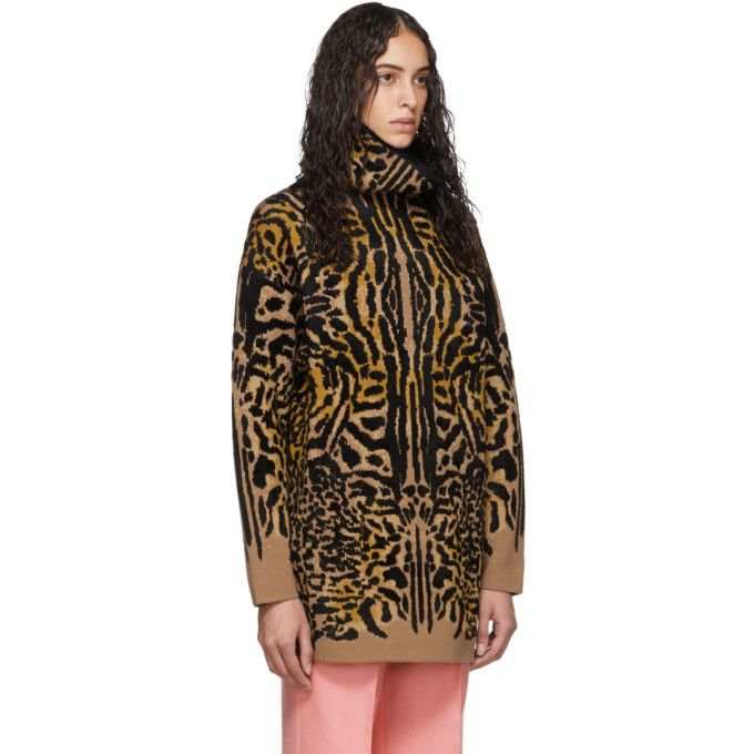 Givenchy Leopard-jacquard Wool-blend Turtleneck Jumper In Leopard ...