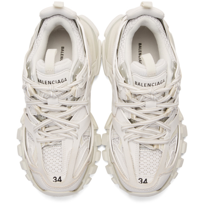 track logo-detailed mesh and rubber sneakers in white