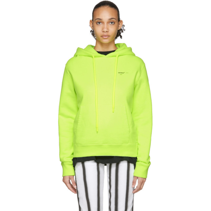 Off white neon yellow hoodie cheap