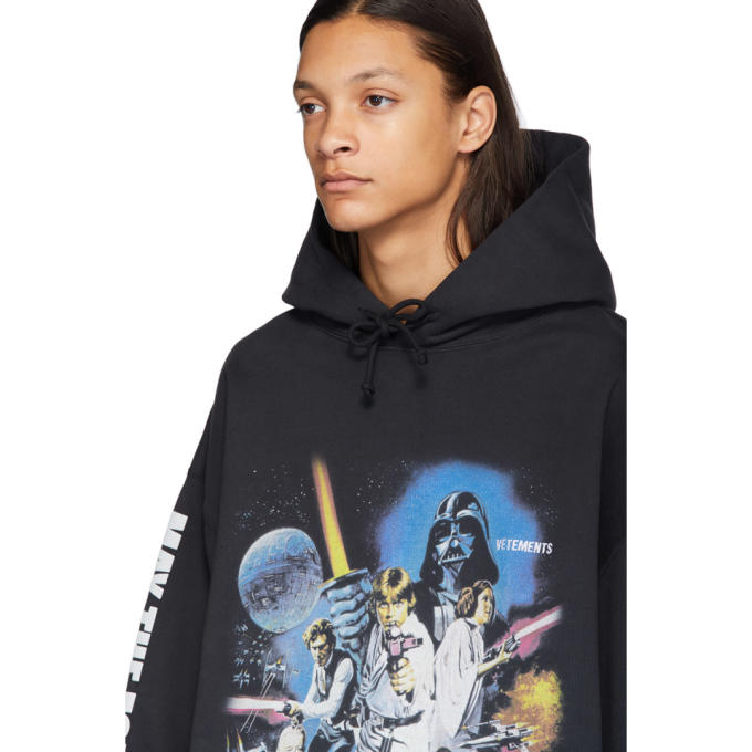 Vetements X Star Wars Graphic Print Hoodie In Black | ModeSens