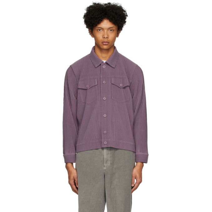 Homme Plisse Issey Miyake Purple Pleated Tailored Jacket In 81 Amethysl