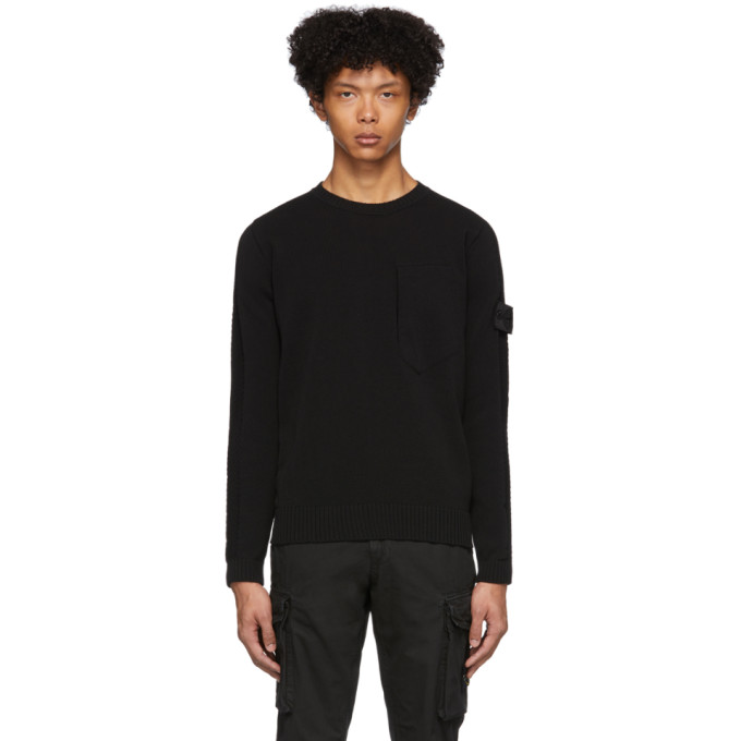 Stone Island Shadow Project Black Open Knit Sweater In V0029 Black