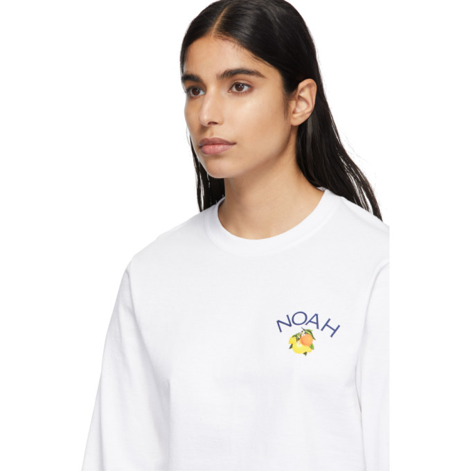 noah nyc 白色"pure juice"长袖 t 恤
