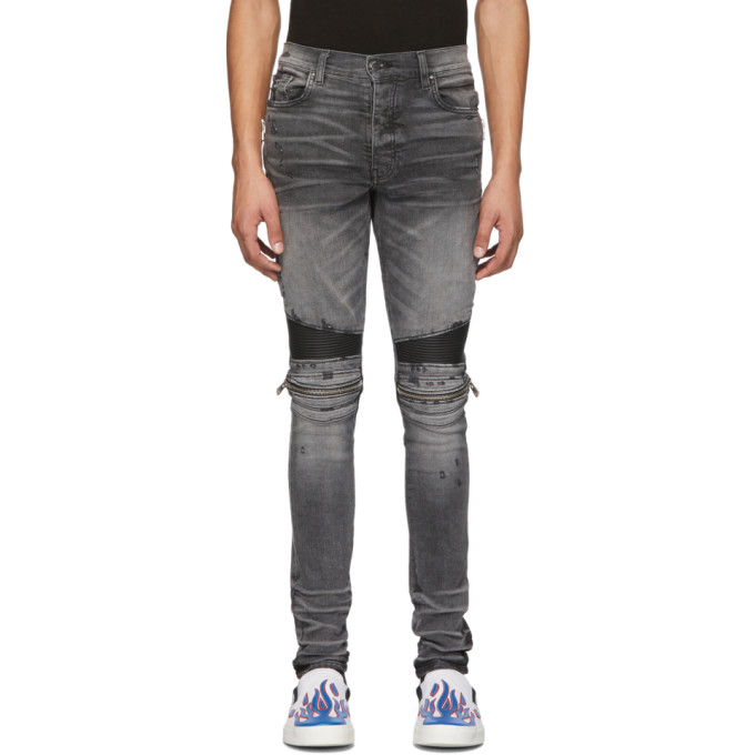 Amiri 'mx2' Zip Detail Skinny Jeans In Faded Black | ModeSens