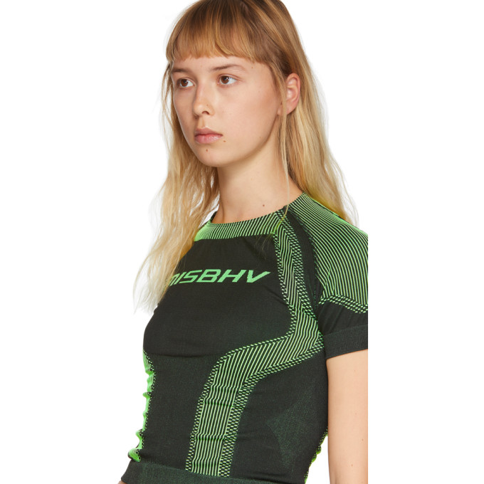 MISBHV カーキ　トップス Misbhv Black And Green Active Cropped T-shirt