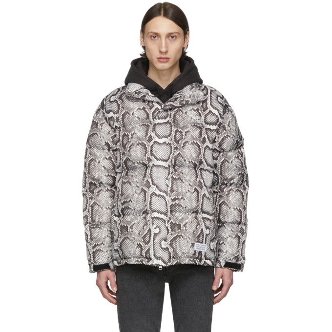 Wacko Maria White And Black Down Python Jacket | ModeSens