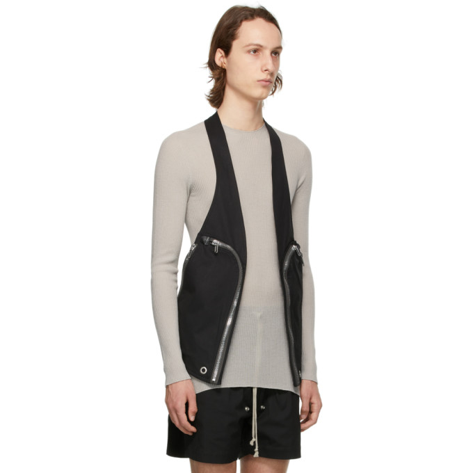 Rick Owens Black Canvas Bauhaus Harness Waistcoat | ModeSens