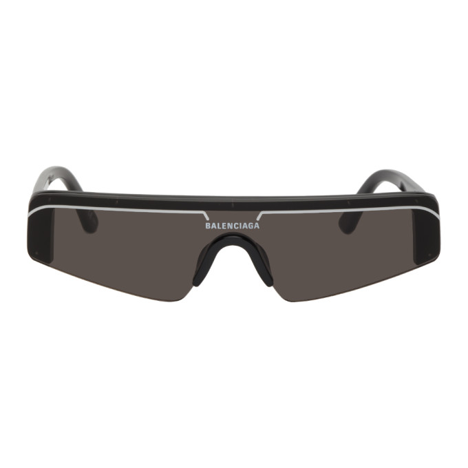Balenciaga Black Ski Rectangle Sunglasses | Smart Closet