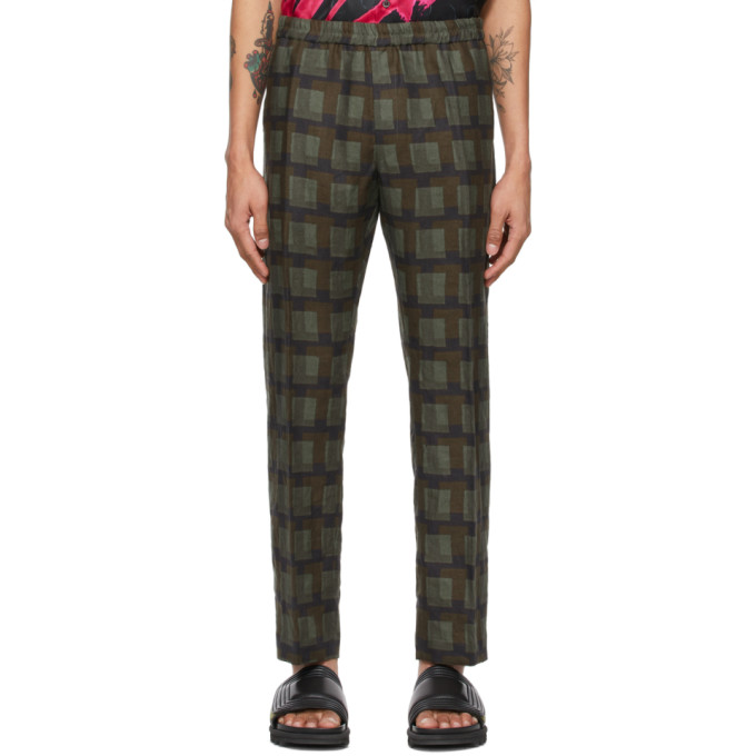 DRIESVANNOTEN Len Lyeパンツ Dries Van Noten Khaki Len Lye Edition Linen Trousers | ModeSens