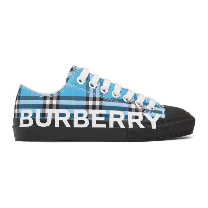 Burberry Blue Check Larkhall Sneakers | Smart Closet