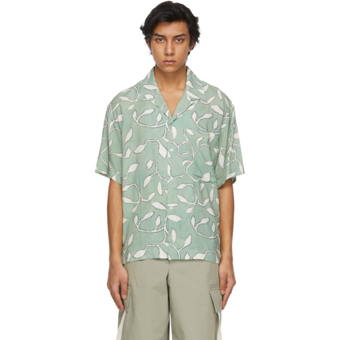 Jacquemus La Chemise Jean Leaf Print Short Sleeve Button-up Shirt