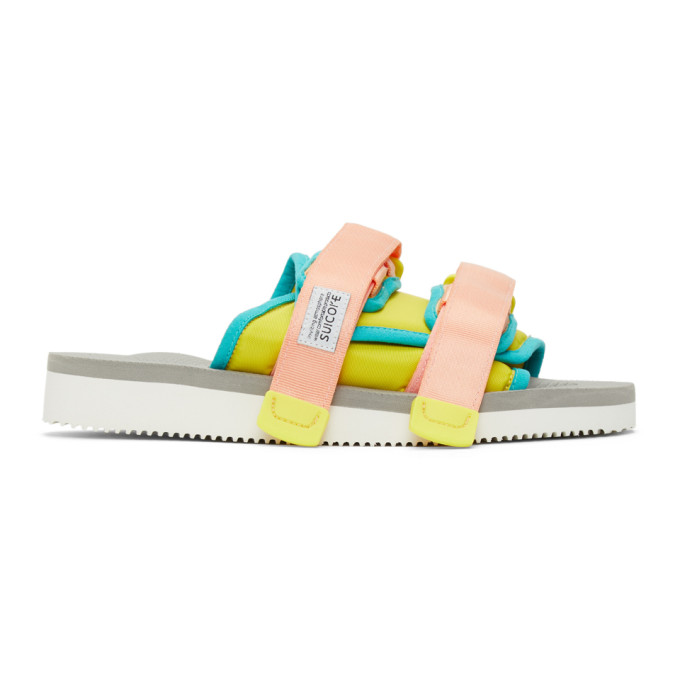 Suicoke Yellow and Grey MOTO-CAB Sandals | Smart Closet