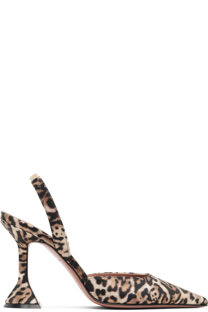 Amina Muaddi Brown Holli Sling 95 Heels