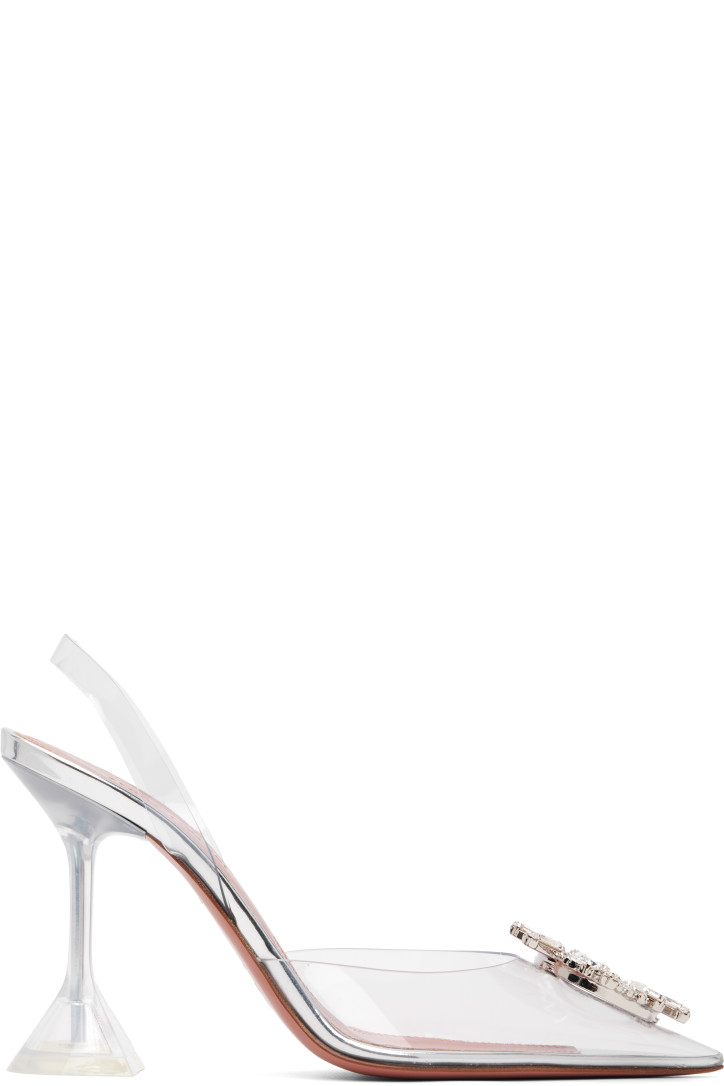 Amina Muaddi Transparent Begum Glass Sling 95 Heels