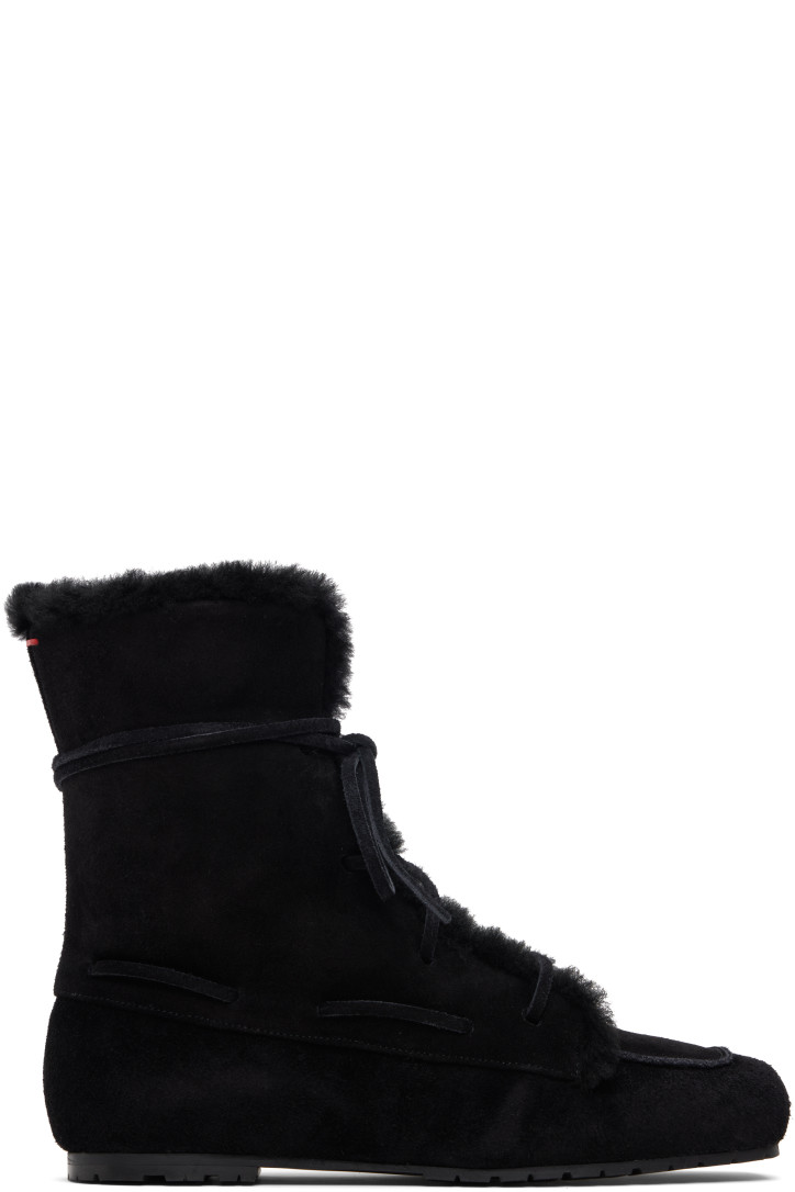 Aeyde Black Paul Shearling Ankle Boots