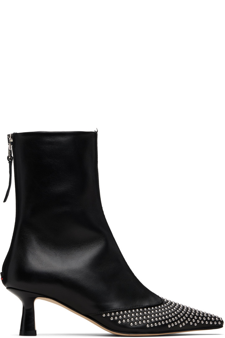 Aeyde Black Sila Mini Stud Leather Boots