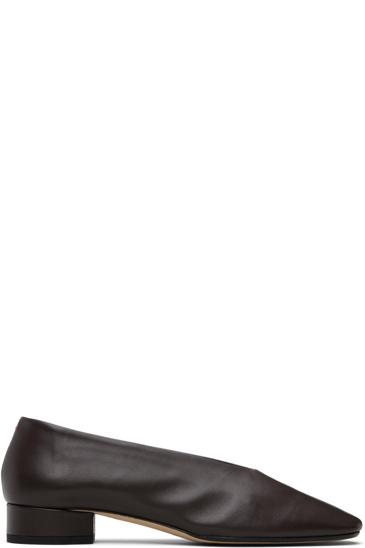 Aeyde Burgundy Delia Low-Heeled Ballet Heels