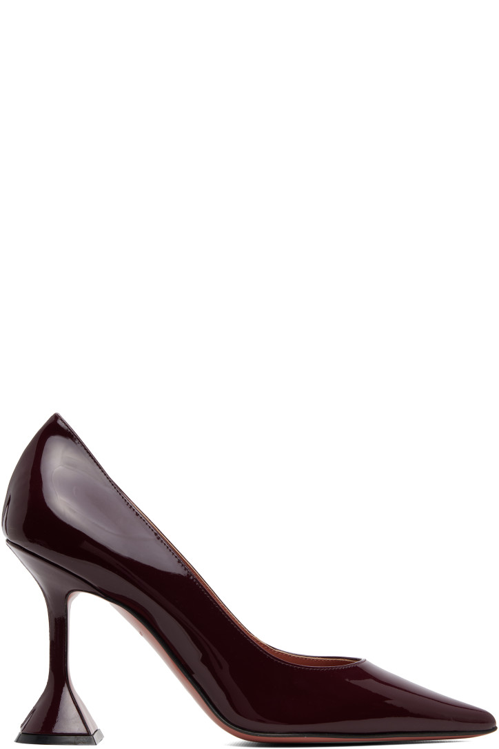 Amina Muaddi Burgundy Ami Pump 95 Heels