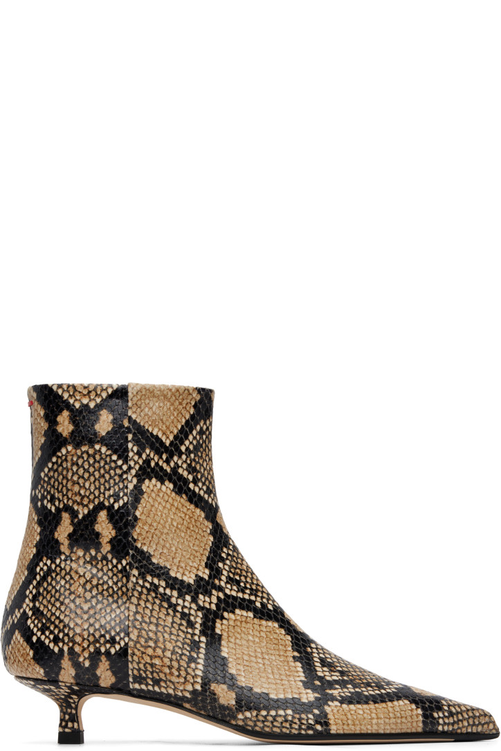 Aeyde Beige Sofie Leather Ankle Boots