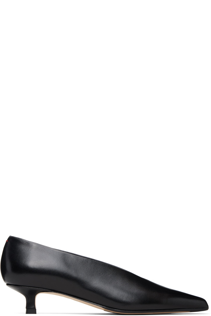 Aeyde Black Clara Pointed-Toe Heels