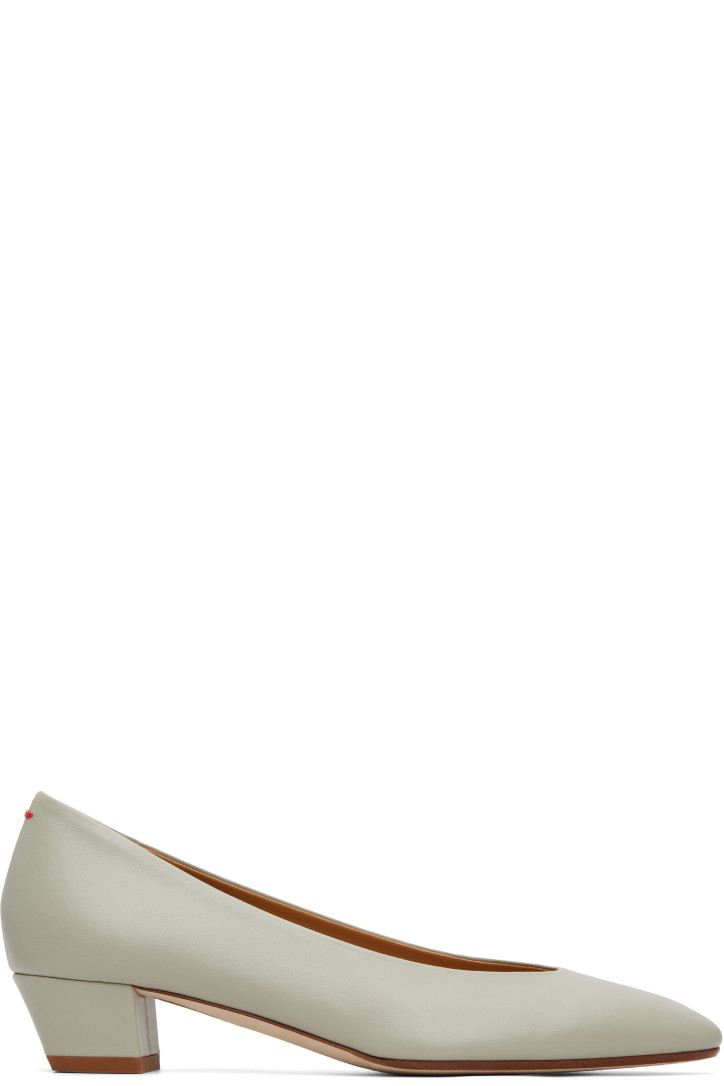 Aeyde Gray Helia Low-Cut Heels