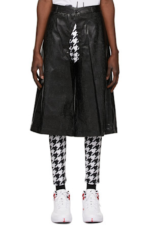 Faux-Leather Croc Cut-Out Shorts