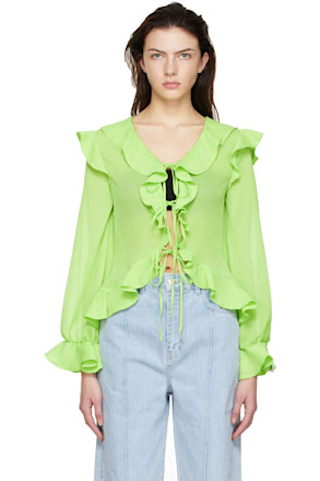 Green Polyester Blouse