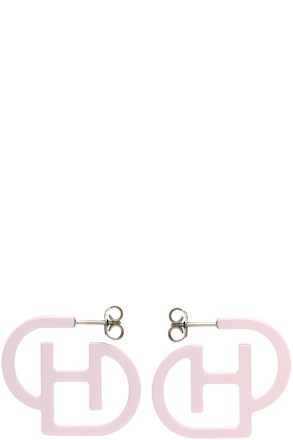 Pink Logo Hoop Earrings