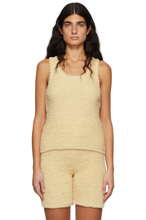 Beige Towel Yarn Tank Top