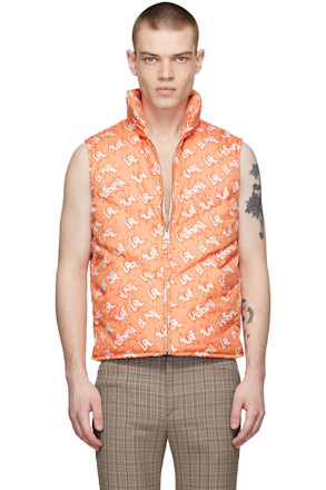 Orange Polyester Down Vest