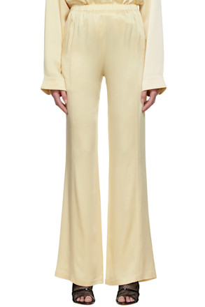 Beige Acetate Trousers
