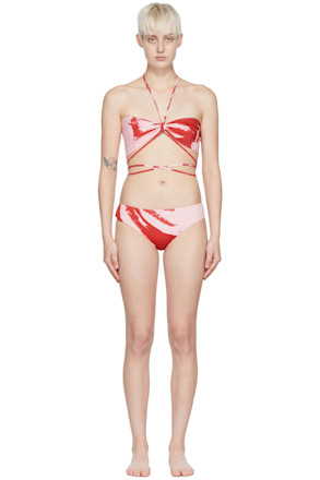 Red Polyester Bikini