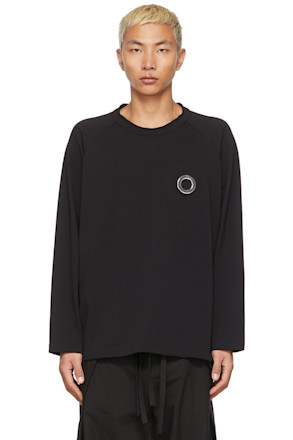 Black Eyelet Long Sleeve T-Shirt