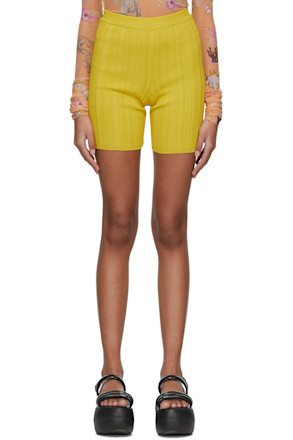 Yellow Viscose Shorts