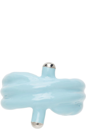 SSENSE Exclusive Blue Alan Crocetti Edition Double Knot Ring