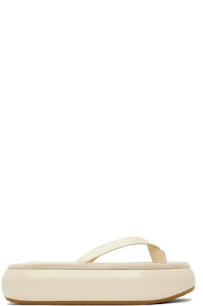Off-White Boat Flip Flop Platform Slides