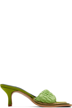 Green Tabitha Ringwood Edition Satin & Leather Heels