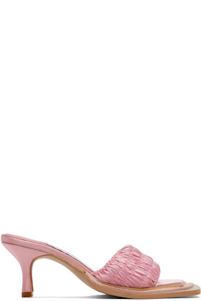 Pink Tabitha Ringwood Edition Satin & Leather Heels