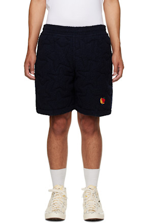 Navy Quilted Shorts