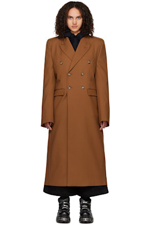 Brown Double-Breasted Coat