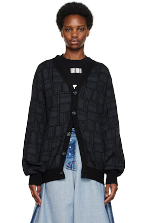 Black Barcode Cardigan