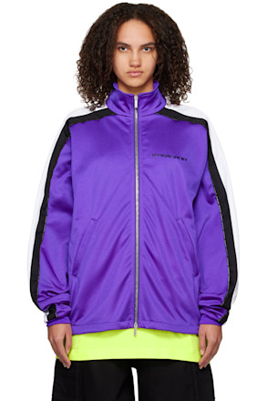 Purple & Black Oversized Track Jacket